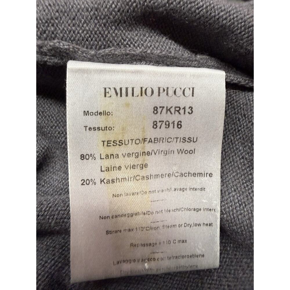 Emilio Pucci Gray Turtleneck Sweater Wool Cashmere Knit Italy Size 10 - Picture 7 of 8